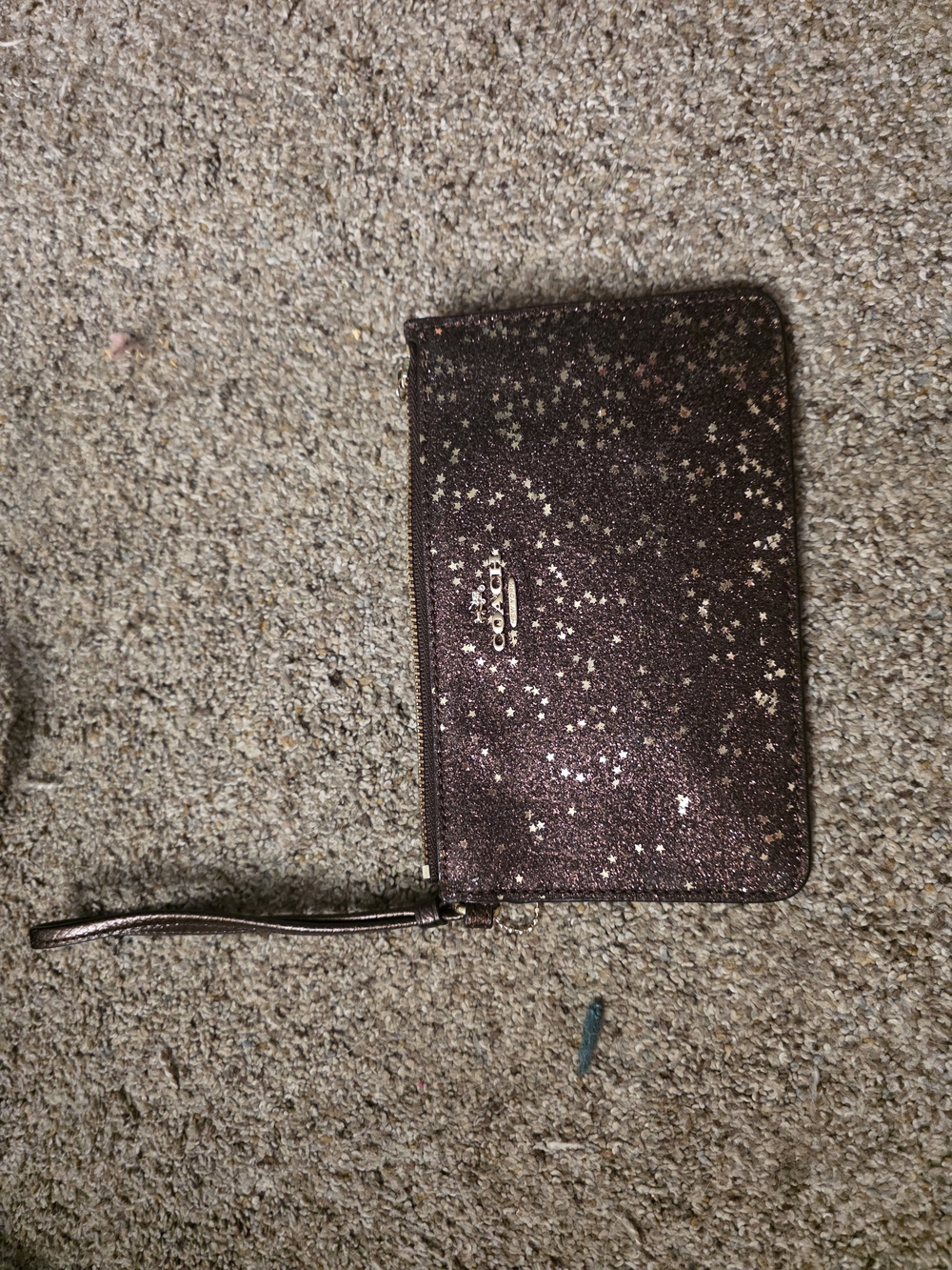 Coach Glitter Star Zip Wristlet - Plum